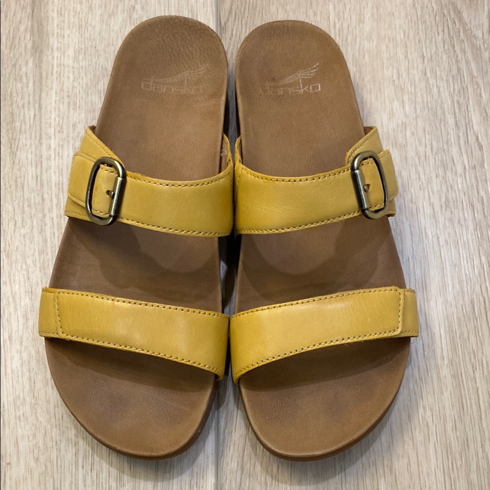 Dansko Justine Calf Sandal in Yellow
